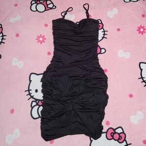 Express Body Contour Black Dress Bodycon Spaghetti Straps Women's Size X-Small